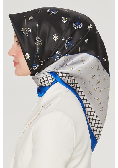 Armine İpek Eşarp Nostalji - 8517-83 Saks Mavi Twill Saks Mavi