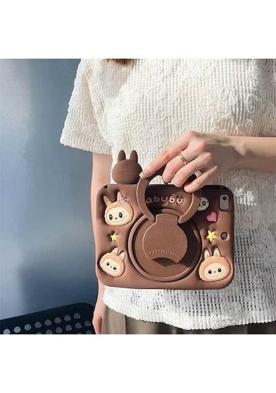 Apple Uyumlu iPad, Air 1 9.7" Kılıf Cute Dolls Standlı Eğlenceli 3d Karekterli Çocuk Kılıfı A1474 A1475 A1476 Kılıf