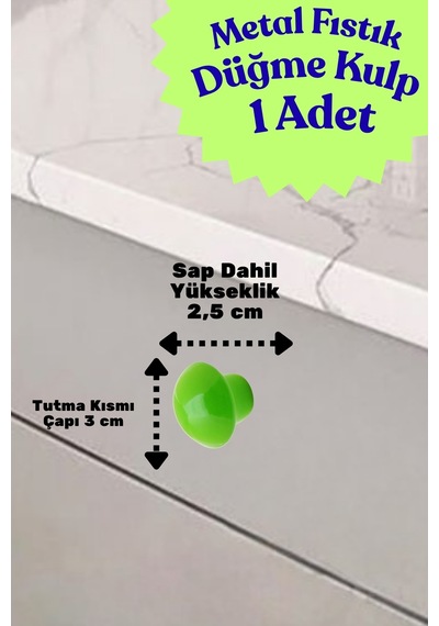 Klc Metal Yuvarlak Yeşil Düğme Kulp Çocuk Odası, Mutfak Ve Dolap İçin Modern Çekmece Kulbu Kulpları Yeşil Yeşil