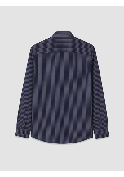 Lcwaıkıkı Classic Lacivert Regular Fit Çizgiili Gabardin Erkek Gömlek