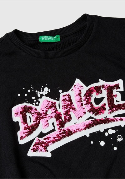 E Çocuk Benetton- Çocuk G Sweatshırt Siyah Siyah