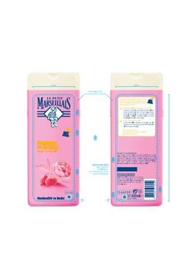 Le Petit Marseillais Frambuaz ve Şakayık Banyo ve Duş Jeli 400 ML x 3