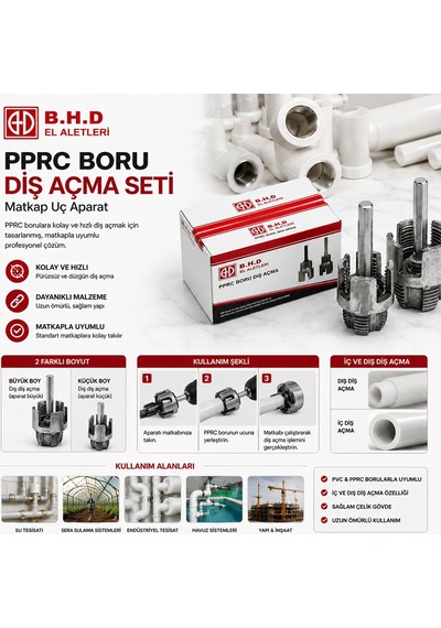 2pcs Pprc Boru Diş Açma Matkap Uç Aparat 5468