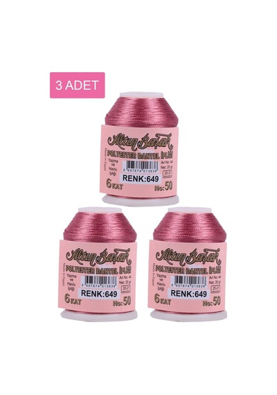 3 Adet Altınbaşak Oya Ve Dantel İpi 20 Gr - Royaleks - No: 649 Çok Renkli