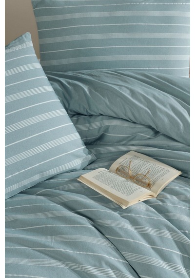 Varol Stripe Saten King Size Nevresim Takım Yesıl/kıngsıze Yeşil
