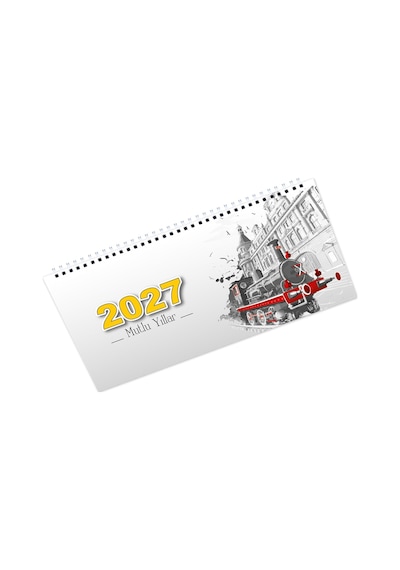 2027 Haftalık Masa Takvimi Masa Sümeni Büyük Boy 33X16 Cm