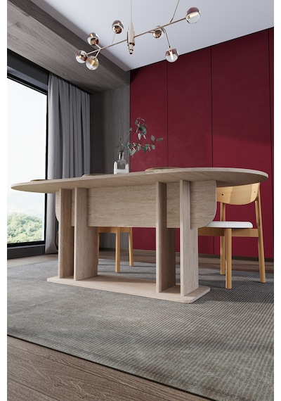Modern 8 Kişilik Mutfak Yemek Masası %100 Mdf Mutfak Yemek Odası Masası Ym08 Sidon