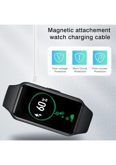 Caseonn Huawei Watch Fit Manyetik Usb Hızlı Şarj Kablosu Beyaz