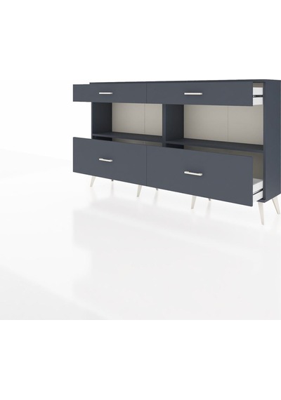 Arges Konsol 2 Raflı 4 Çekmeceli 176x30x99 Antrasit-antrasit Antrasit-antrasit Arges Konsol 2 Raflı 4 Çekmeceli 176x30x99 Antrasit-antrasit Antrasit-antrasit