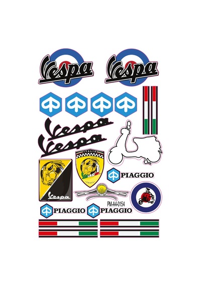 Sticker Seti Pıaggıo Vespa Tasarımlı Grenaj Kaplama 01 Nötr