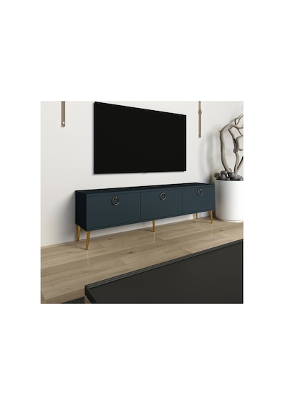 Milan 150 Cm Tv Ünitesi, Tv Sehpası Antrasit - Altın Antrasit-altın