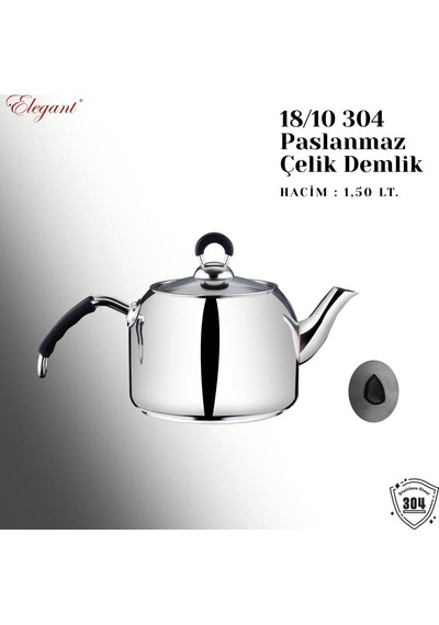 Mirage Aile Boy Silikonlu Çelik Kulplu Çaydanlık Takımı Çelik
