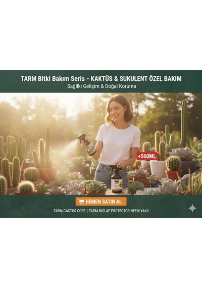 Cactus Core Sprey Kaktüs Sukulent Bitki Besini Ve Bioleaf Protector Sprey Neem Yağı İkili Bakım Seti 1 L