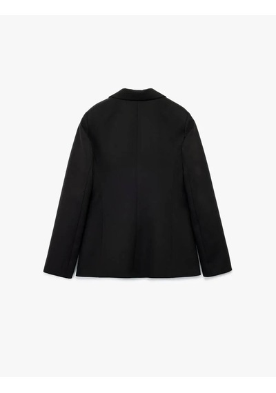 Koton Cepli Düğmeli Kruvaze Siyah Kadın Blazer Ceket 6wak50060uw Siyah
