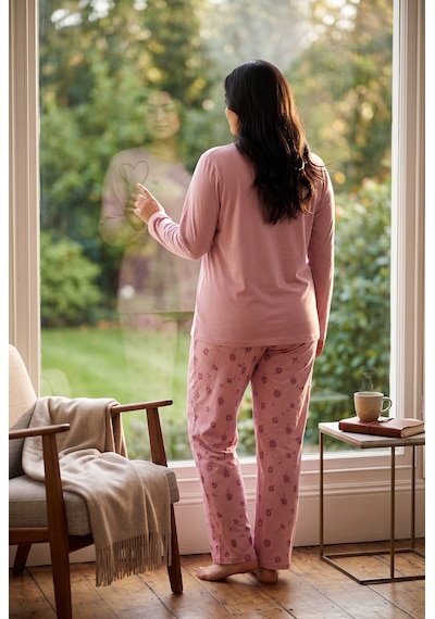 Seboteks Mevsimlik Kumaş Bisiklet Yaka Uzun Kollu Büyük Beden Kadın Pijama Takımı 400 Pembe Seboteks Mevsimlik Kumaş Bisiklet Yaka Uzun Kollu Büyük Beden Kadın Pijama Takımı 400 Pembe