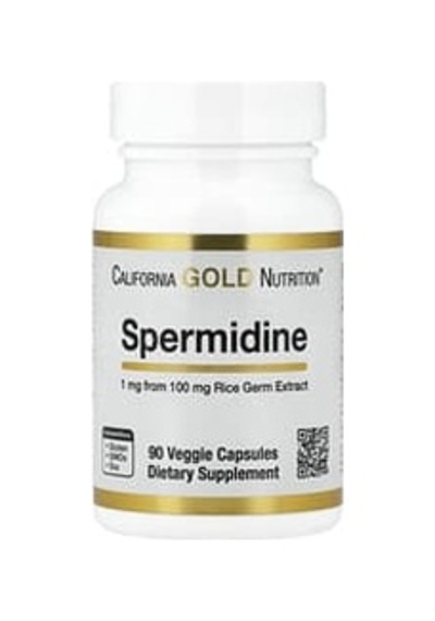 California Gold Nutrition, Spermidine, Rice Germ Extract, 90 Veggie Capsules 1 Mg Per Capsule