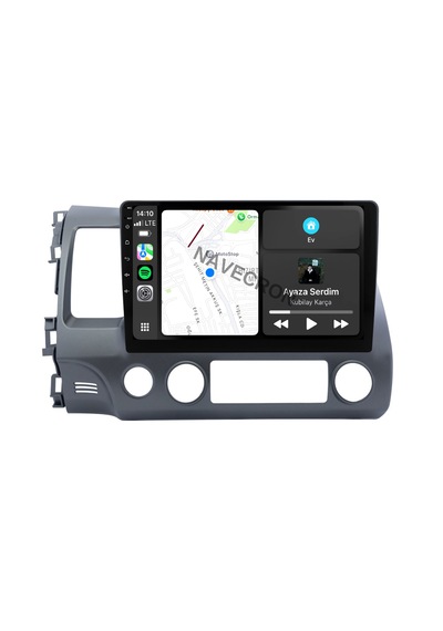 Honda Cıvıc Fd6 2006-12 10" Uyumlu Androıd Multimedya Gerçek 2/32 Kablosuz Carplay Geri Görüş Kameralı 10"