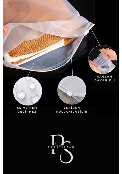 Valiz Ve Dolap Içi Düzenleyici Buzlu Fermuarlı Poşet Torba 10 Adet 15 Cm X 10 Cm Buzlu Şeffaf 15 X 1