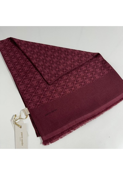 Pierre Cardin Elegans Monogram Şal-75 X 190-090700-942 Koyu Bordo Koyu Bordo