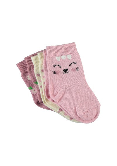 Civil Baby Kız Bebek 3'lü Çorap Set 6 Standart