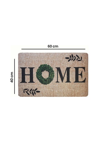 Gizz Home Peppina Yaprak Home Desenli Kapı Önü Paspası - 40x60 Cm Çok Renkli