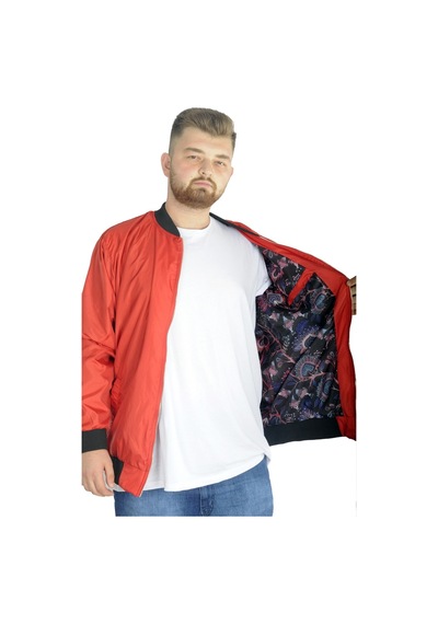 Mode Xl Erkek Kolej Mont Fermuarlı Jesica 22612 Kırmızı 001