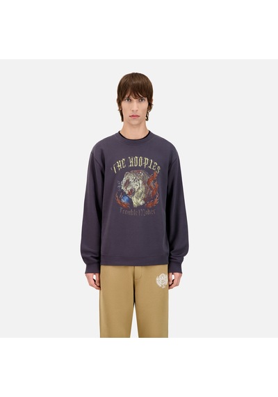 The Kooples Erkek Baskılı Bisiklet Yaka Gri Sweatshırt