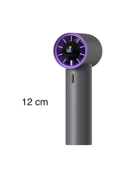 Mini Taşınabilir Turbo El Fanı Yüksek Hızlı, Akıllı Dijital Ekran, Usb-c Şarj Edilebilir, Kompakt, Modern Mor