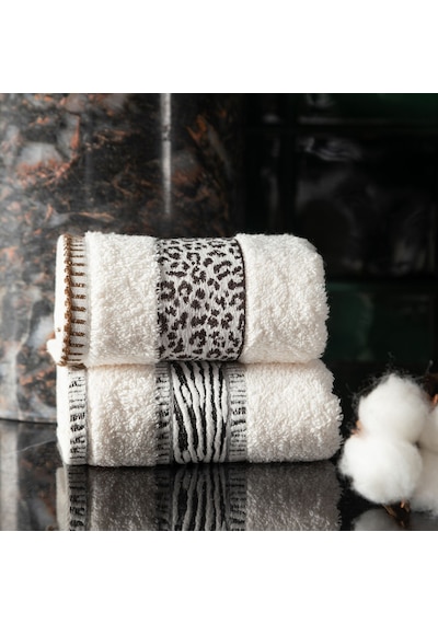 Mudo Home Penelope Leopar El Havlusu 30x50 Beyaz