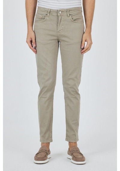 İmza Koyu Bej Pamuklu 5 Cep Casual Slim Fit 5 Cep Pantolon 1003250318 KOYU BEJ