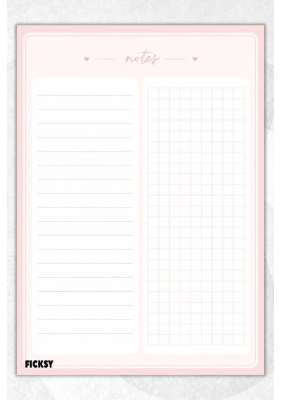 A5 Bloknot Çizgili Kareli Defter - 50 Yaprak - Memopad - Notepad - Not Defteri - Not Kağıdı - 3753 Çok Renkli