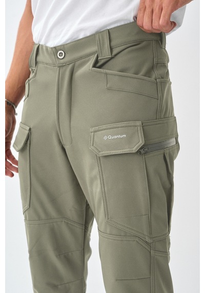 Dechers Soft Shell Rüzgar, Su & Soğuk Geçirmez İçi Polarlı Kışlık Taktik Pantolon E218-2 Bej