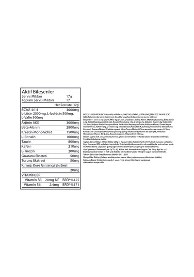 Pre-workout Predator Orman Meyveleri 17 Servis 289 Gr -advanced Blend Preworkout Aromasız