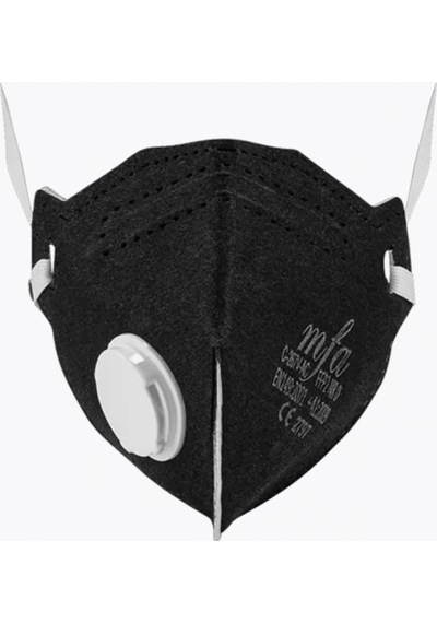Mfa C-267v-ac Aktif Karbonlu Ffp2 Ventilli Siyah Katlanabilir Maske Organik Buhar Ve Solvent