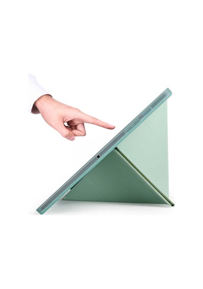 Galaxy Uyumlu  Tab A7 10.4 T500 2020 Kılıf Frm Tri Folding Kalem Bölmeli Standlı Kılıf-kırmızı Arka Kapak
