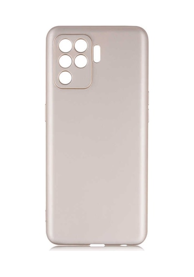 Kilifone - Oppo Uyumlu Reno 5 Lite - Kılıf Mat Renkli Esnek Premier Silikon Kapak - Gold