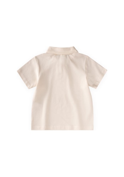 Cigit Kabartmalı Polo Yaka T-shirt 2-10 Yaş Ekru
