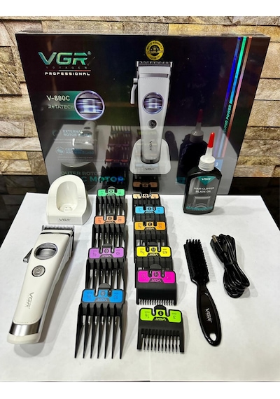 Vgr V-880c Profesyonel Bldc Motorlu Şarjlı Saç Kesme Makinesi - Seramik Bıçaklı, Standlı