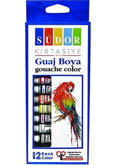 Südor Guaj Boya Tüp 12Li Çok Renkli