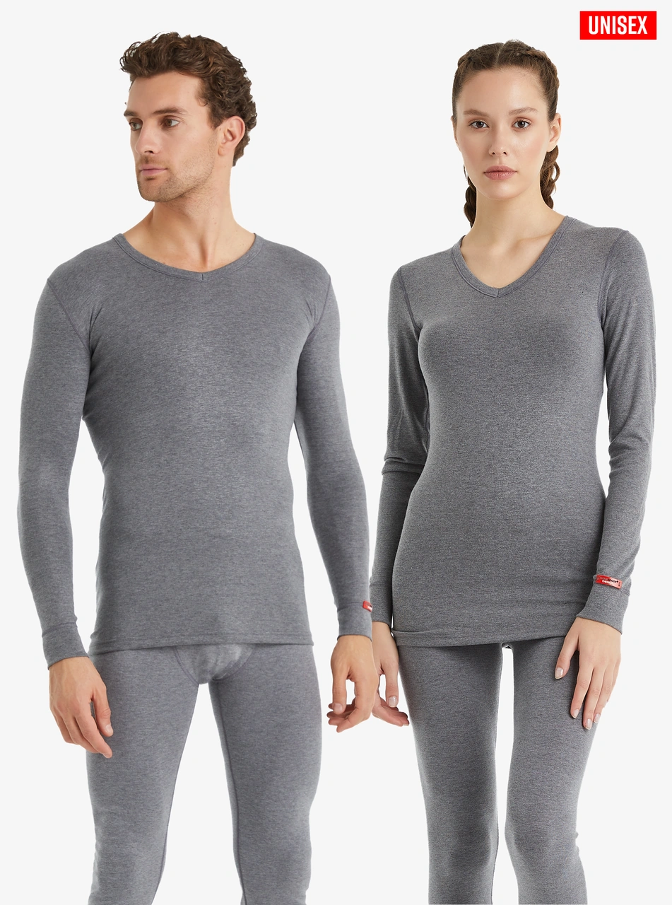 Blackspade Unisex Termal Tişört 2. Seviye 1257 - Gri Melanj