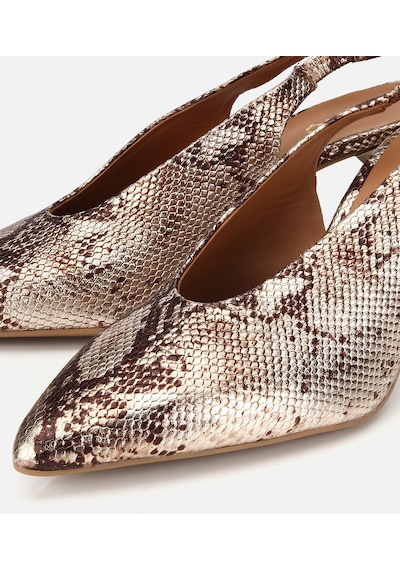 Hotiç Kadın Deri Gold Arkası Açık Kısa Topuklu Stiletto 01ayh323410a540 01ayh323410a540