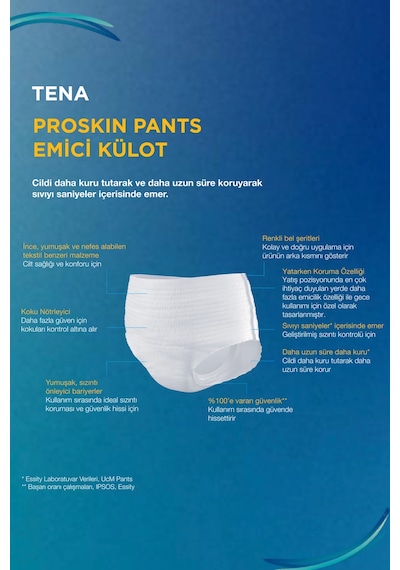 Tena Proskin Gece Emici Külot L 7.5 Damla, 30 Lu 2 Paket 60 Adet