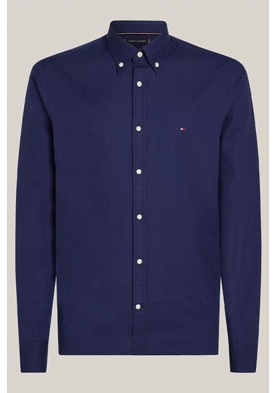 Tommy Hilfiger Erkek Lacivert Th Flex Slim Dobby Gömlek Mavi