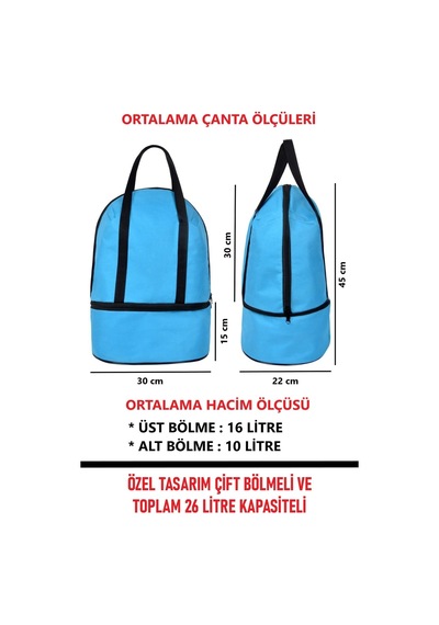 Next Craft Plaj Çantası Isı Yalıtımlı Termos Sıcak Soğuk Tutucu 2 Bölmeli 26 Lt. Kapasiteli Kamp Outdoor Mavi