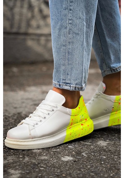 Ch254 Cbt Pittura Erkek Ayakkabı 502 Neon Sarı Topuk Splush Çok Renkli
