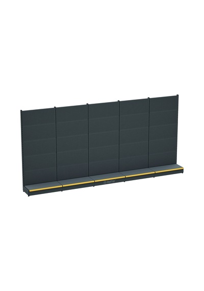 Bazalı Delikli Hırdavat Rafı Antrasit, 5 Ünite W450 H220 D30/40 Cm Sarı