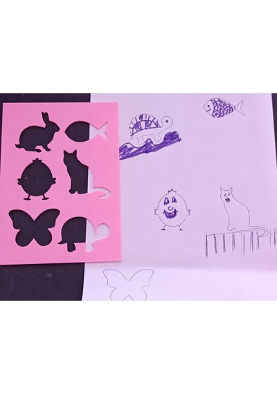3d Baskı Hayvan Figürleri Çizim Şablonu - Çoklu Desen Kalıbı - Pembe