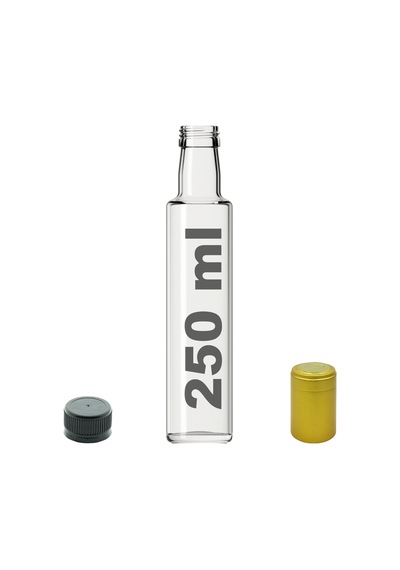Afracam Dorika Şeffaf 250 Ml Cam Şişe Kapak Kapüşon