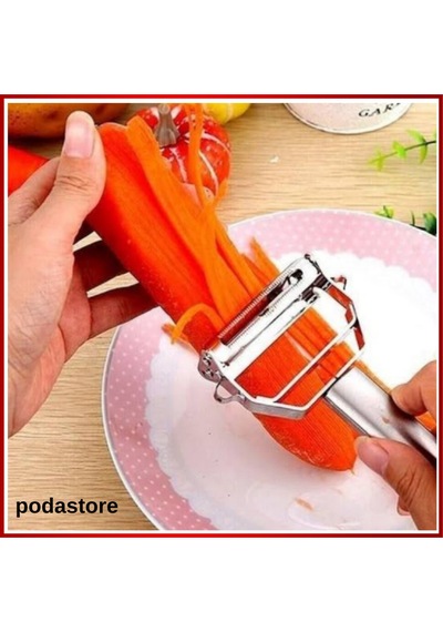 Çift Taraflı Profesyonel Sebze Soyucu Ergonomik Tasarım, Maksimum Verim Metalik Diğer