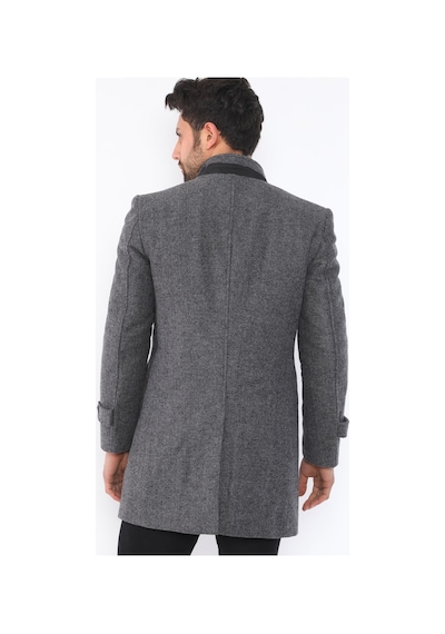 Plt8391 Dewberry Erkek Palto-desenli Gri